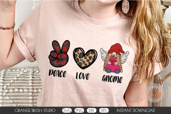 Peace Love Gnome Design SVG Valentine