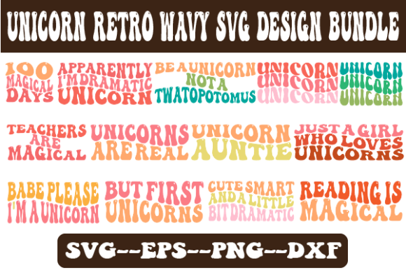 Unicorn Retro Wavy Svg Design Bundle Review